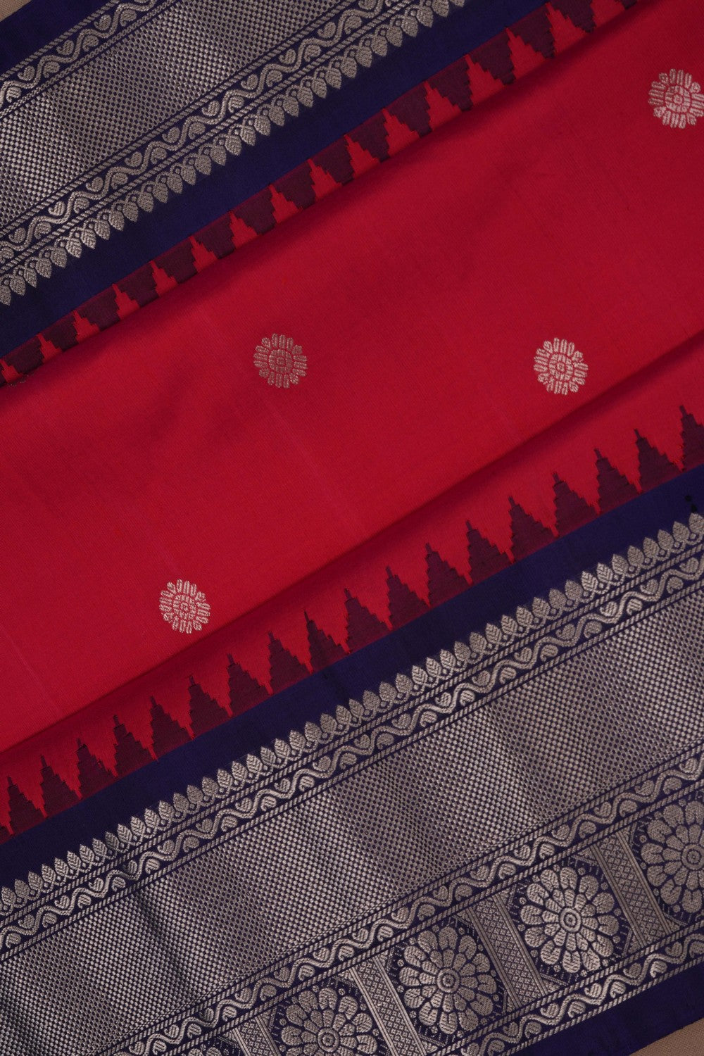 Image of Gadwal Silk Pink Saree